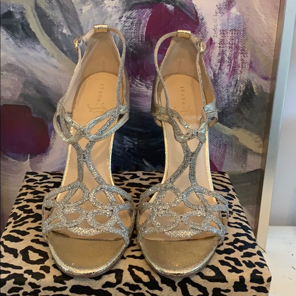 Gold & Silver Sparkly Heeled Sandal